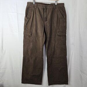 Prana Pants Mens 38 37x31 Cargo Pocket Organic Canvas Hiking Pants Reinforced